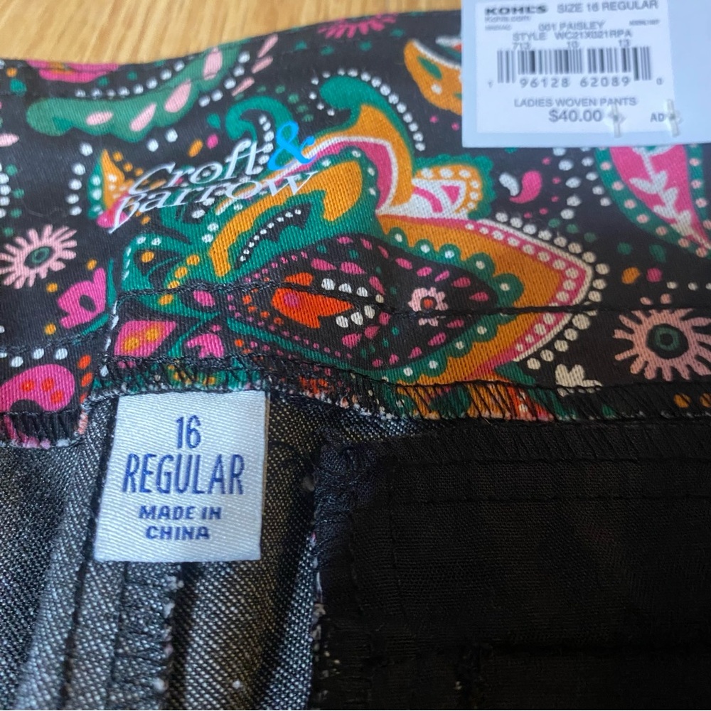 🏷️🏷️NWT Croft & borrow paisley woven the effortless stretch pant ladies reg 16 - Picture 4 of 9